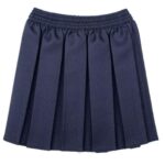 Navy Box Pleat Skirt